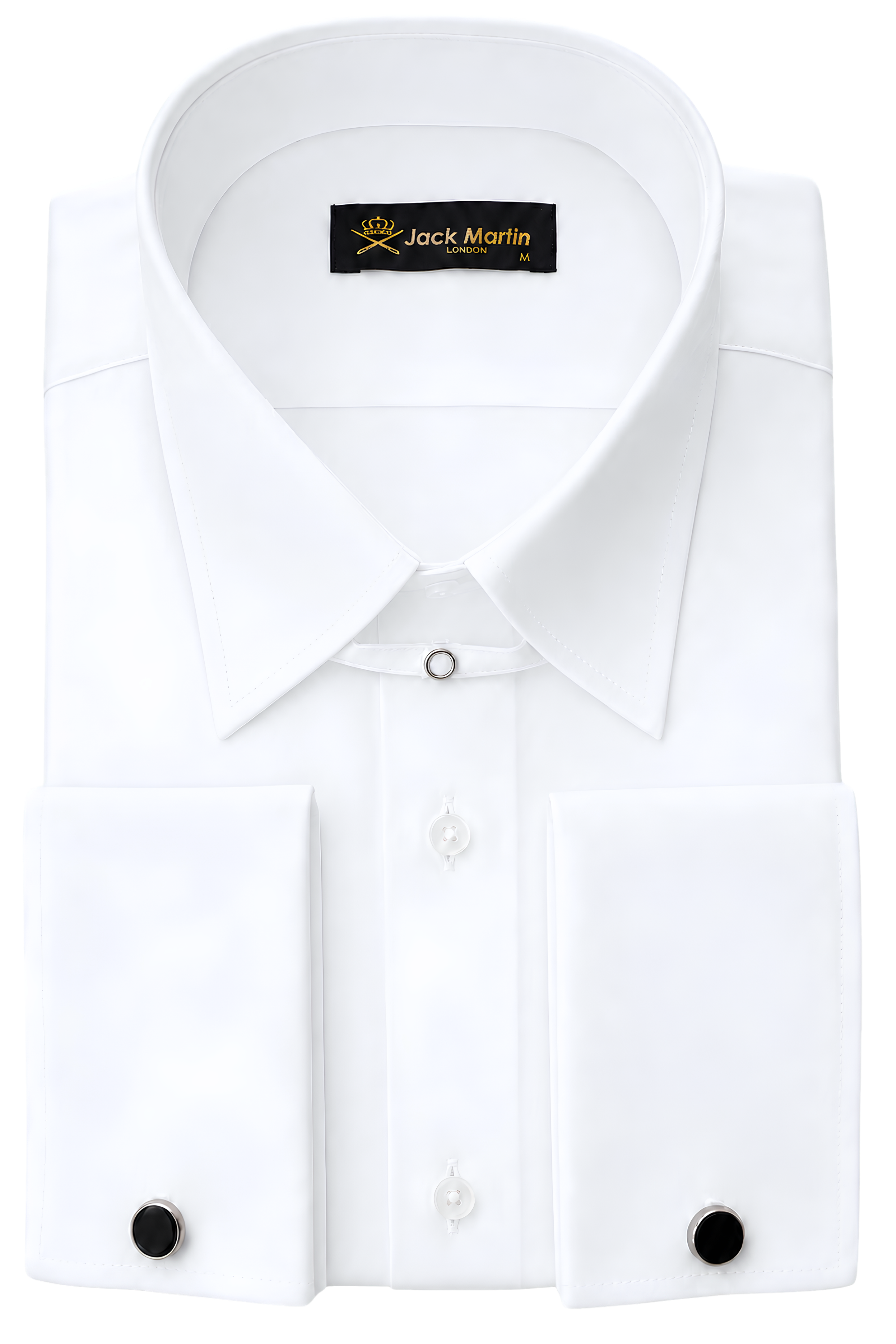 DYLAN - White Tab Collar Double Cuff Shirt - Jack Martin