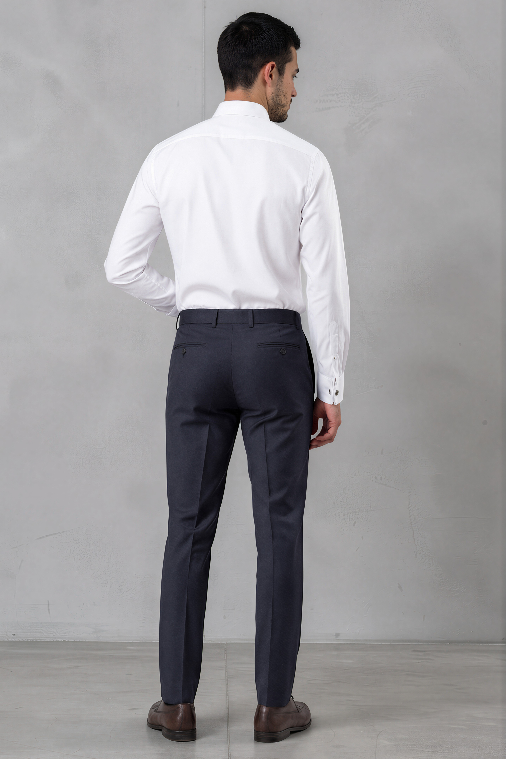 DYLAN - White Tab Collar Double Cuff Shirt - Jack Martin