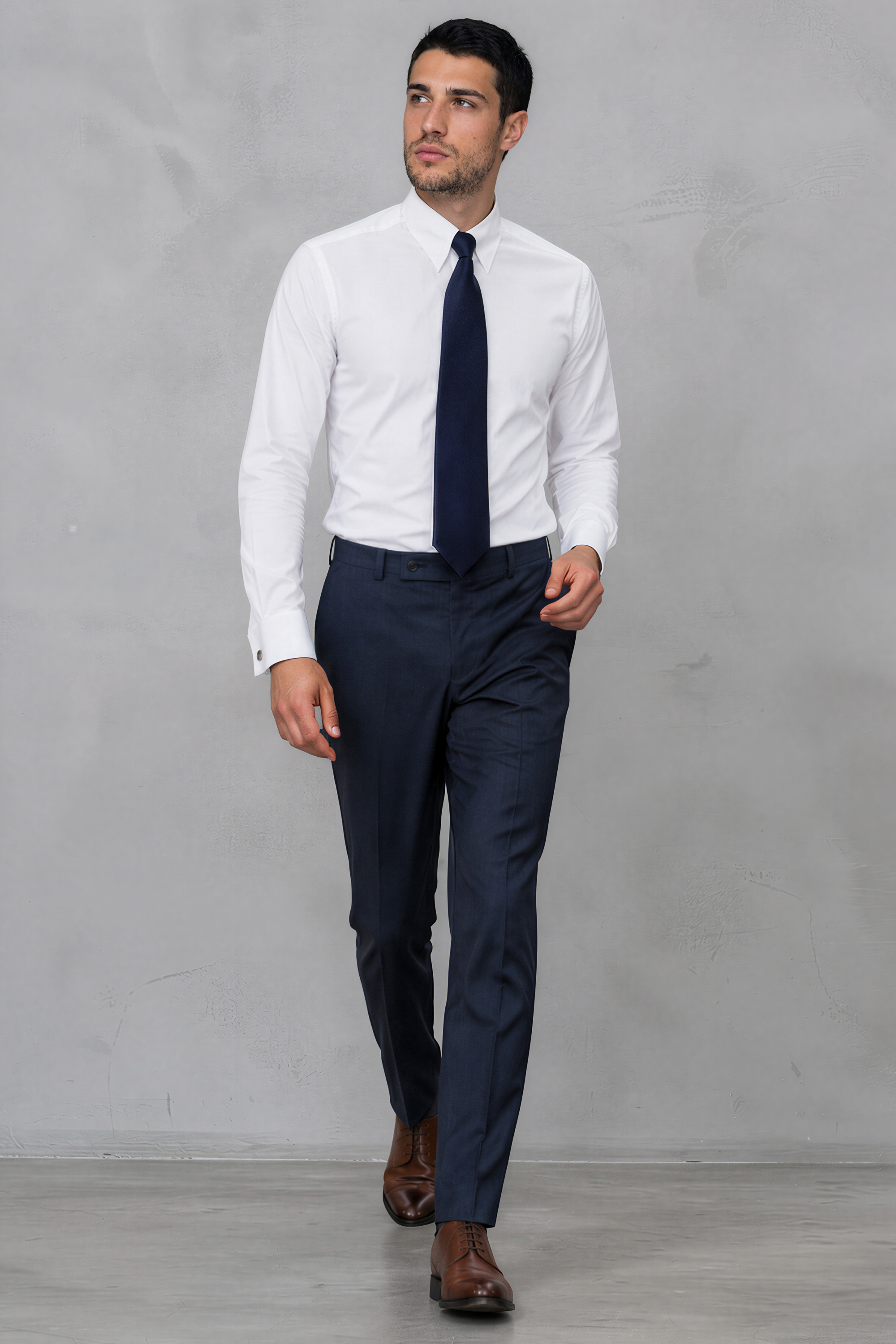 DYLAN - White Tab Collar Double Cuff Shirt - Jack Martin