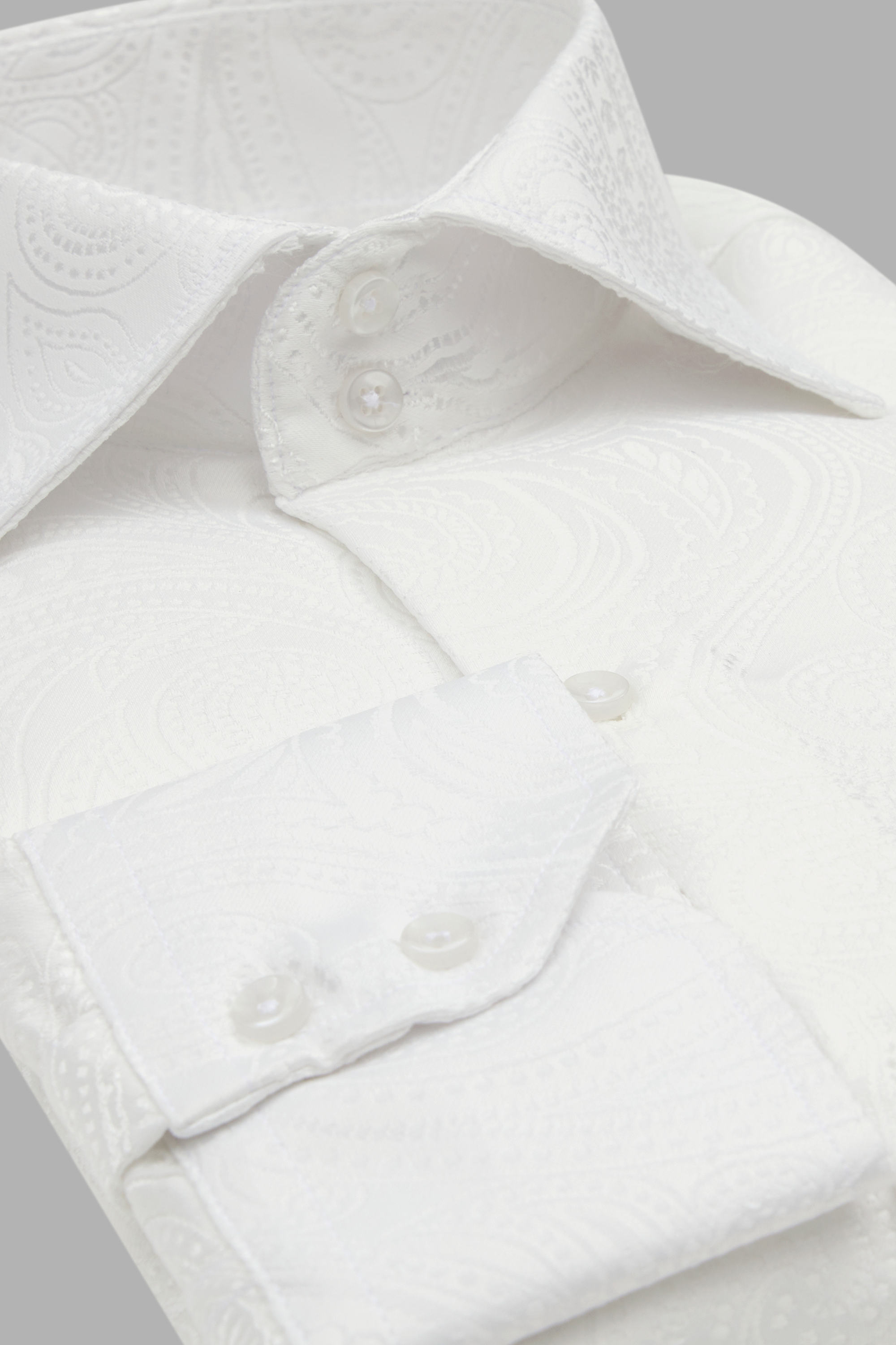PAISLEY - White Smart Shirt with High Collar - Jack Martin