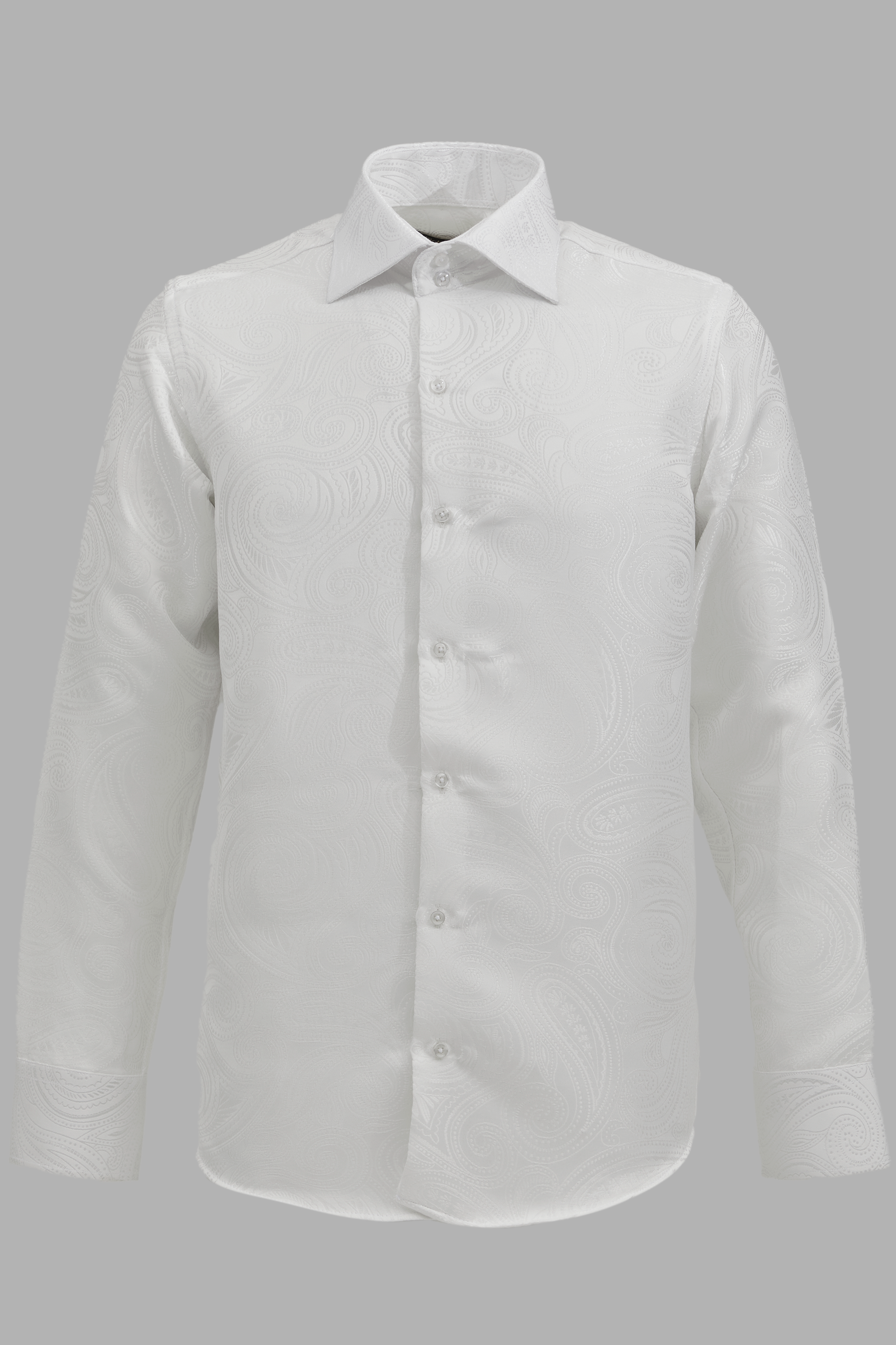 PAISLEY - White Smart Shirt with High Collar - Jack Martin