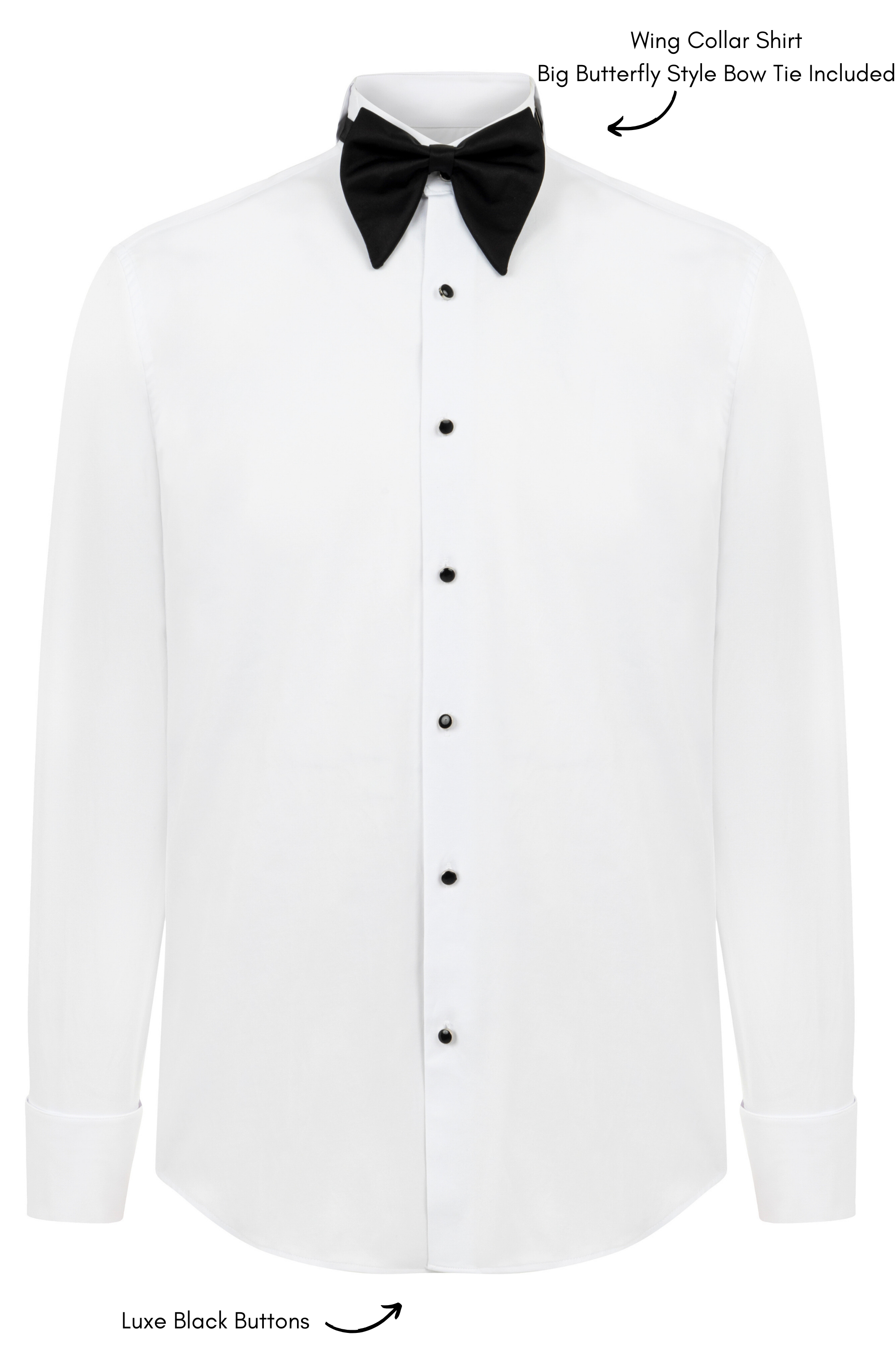 ALEXANDER - White Wing Collar Dress Shirt - Jack Martin