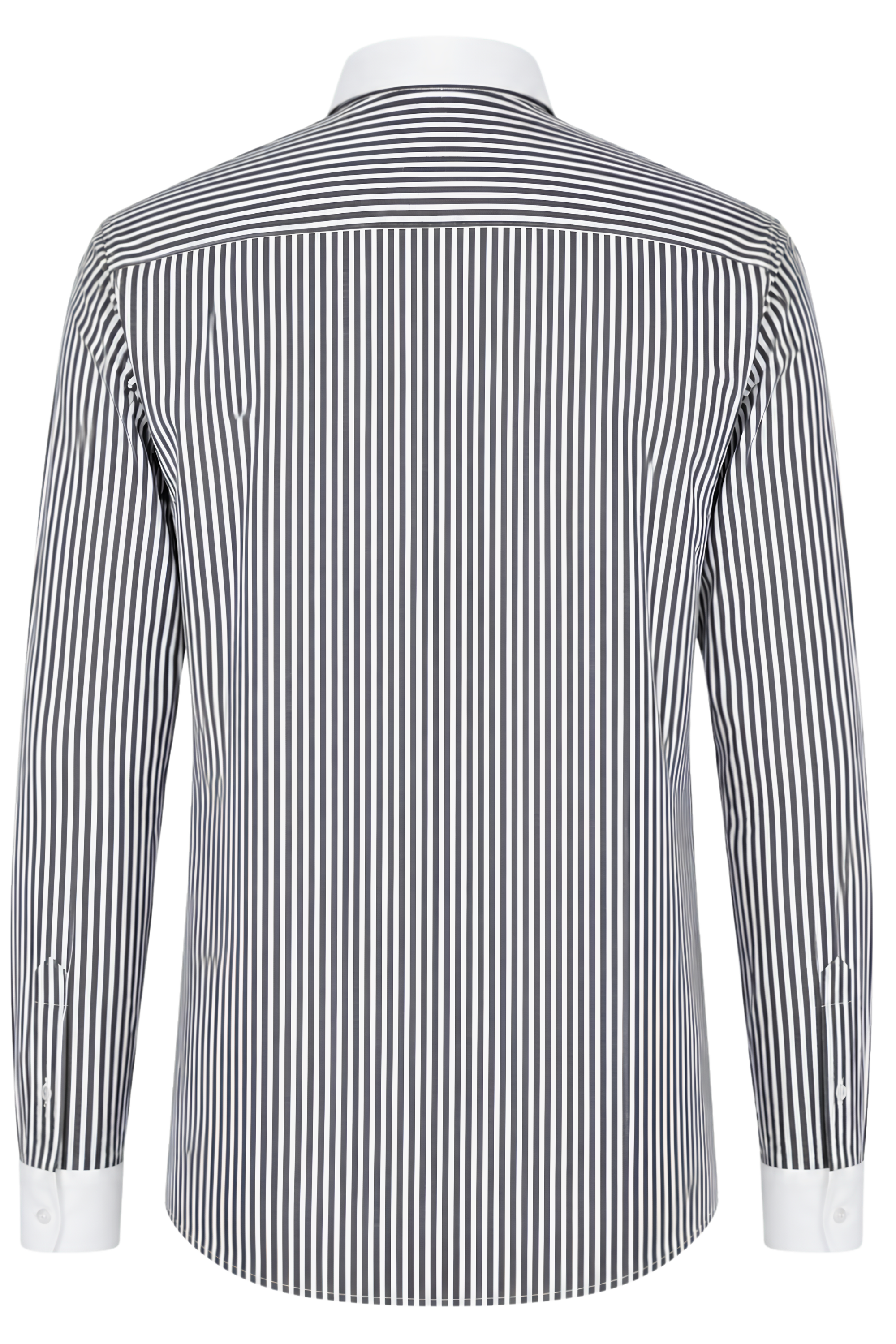 THOMAS - Black Striped Penny Collar Shirt - Jack Martin
