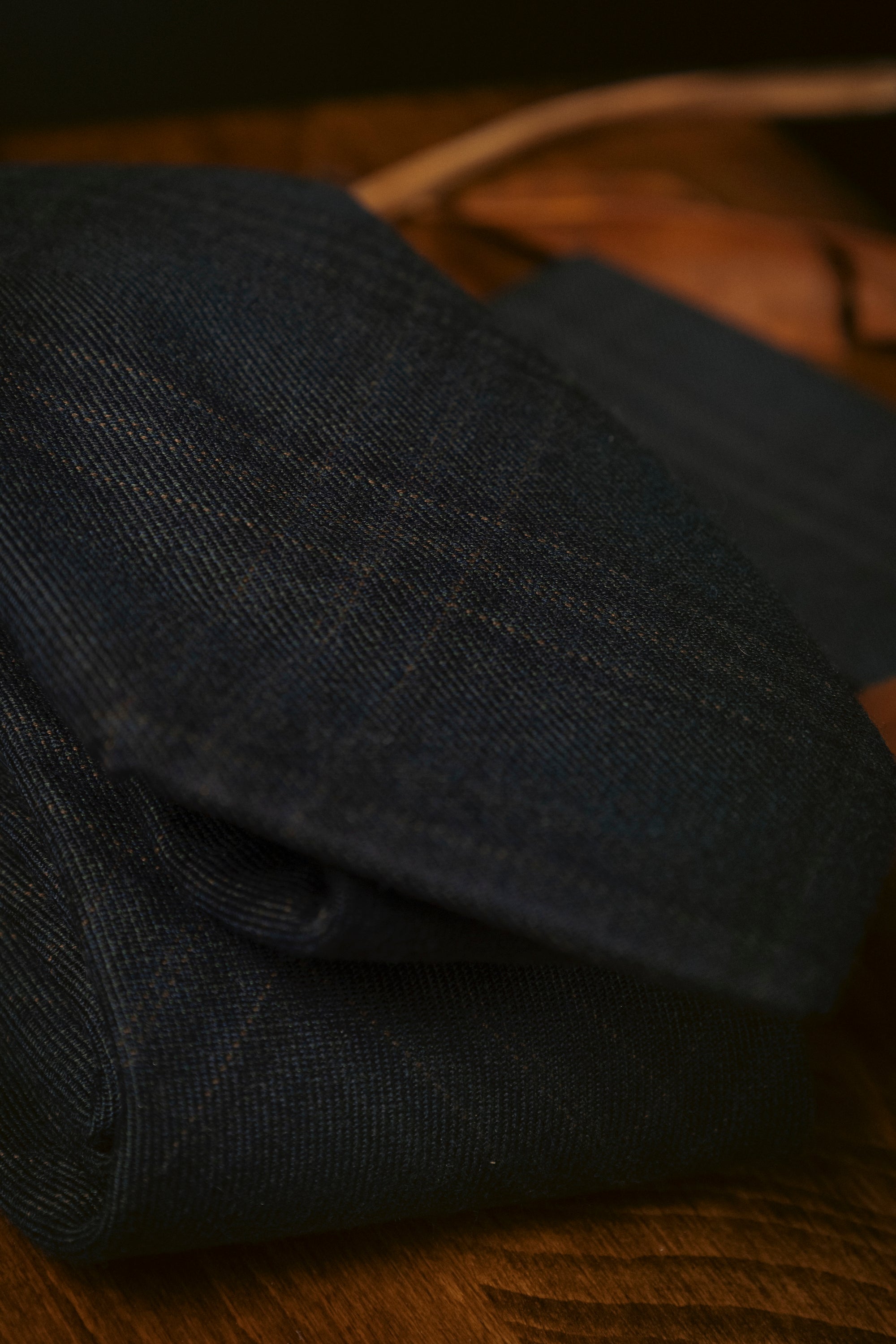 Tie & Hanky Set: Green and Navy Wool Tie & Hanky - Jack Martin