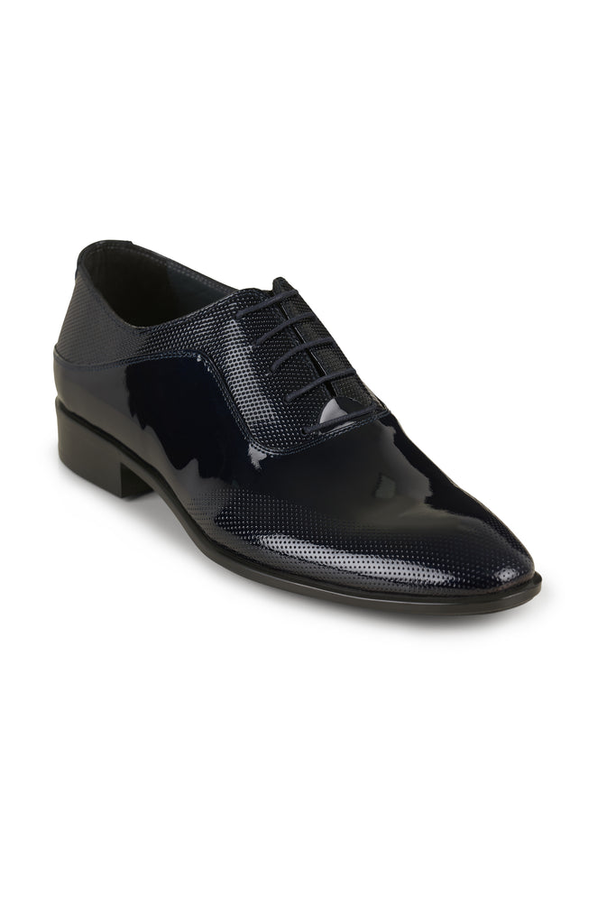 TORRES - Navy Blue Patent Dress Shoes, Belt & Socks Set - Jack Martin Menswear