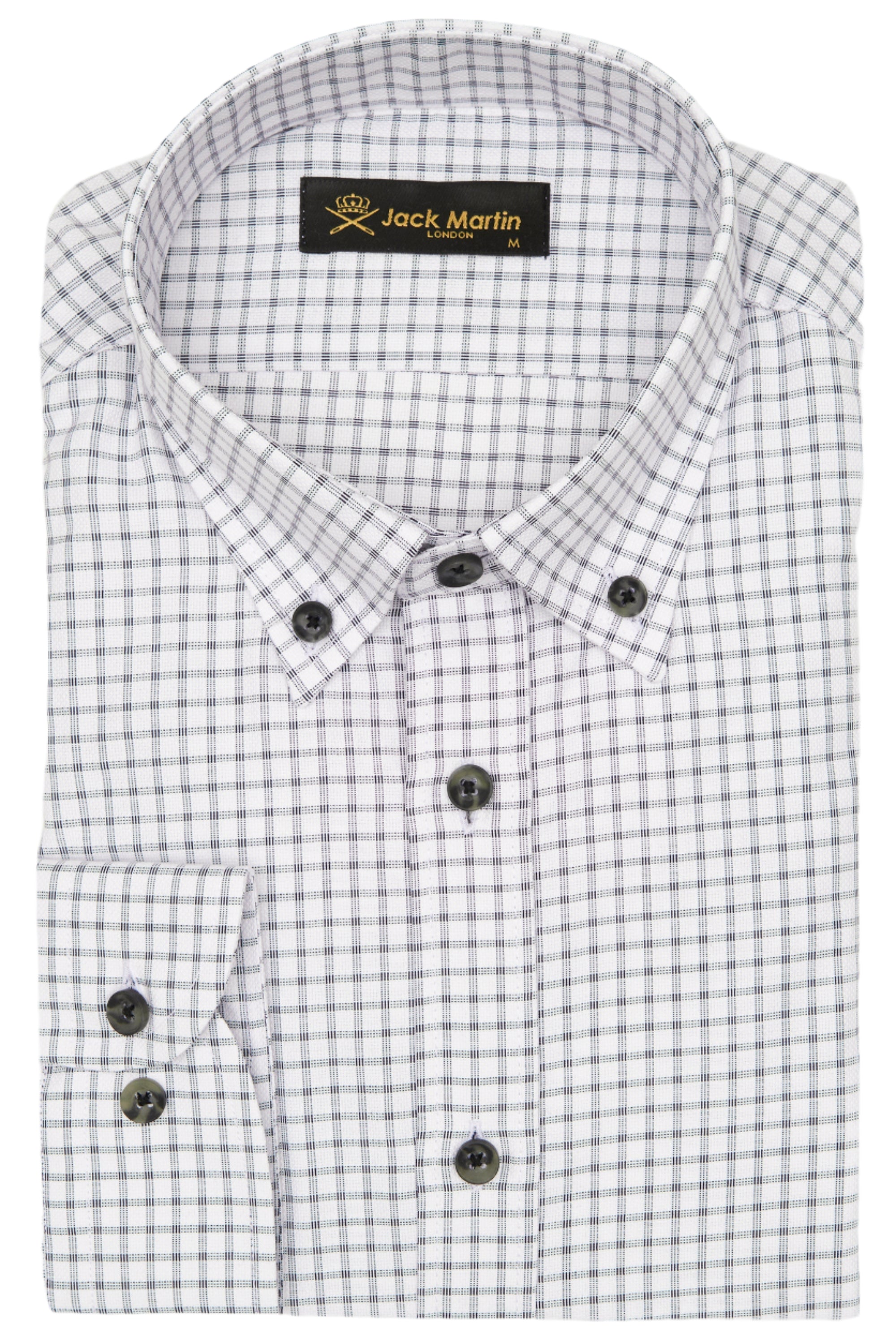 DAVID - Black Check Oxford Button Down Casual Shirt - Jack Martin