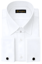 DYLAN - White Tab Collar Double Cuff Shirt - Jack Martin