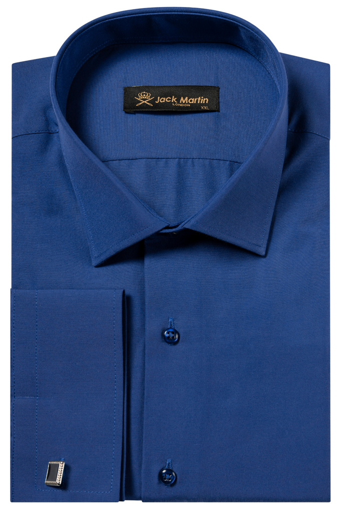 GEORGE - Royal Blue Formal Slim Fit Shirt with Cufflinks - Jack Martin