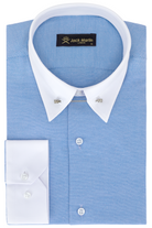 ADAM - Royal Blue Oxford Pin Collar Shirt - Jack Martin
