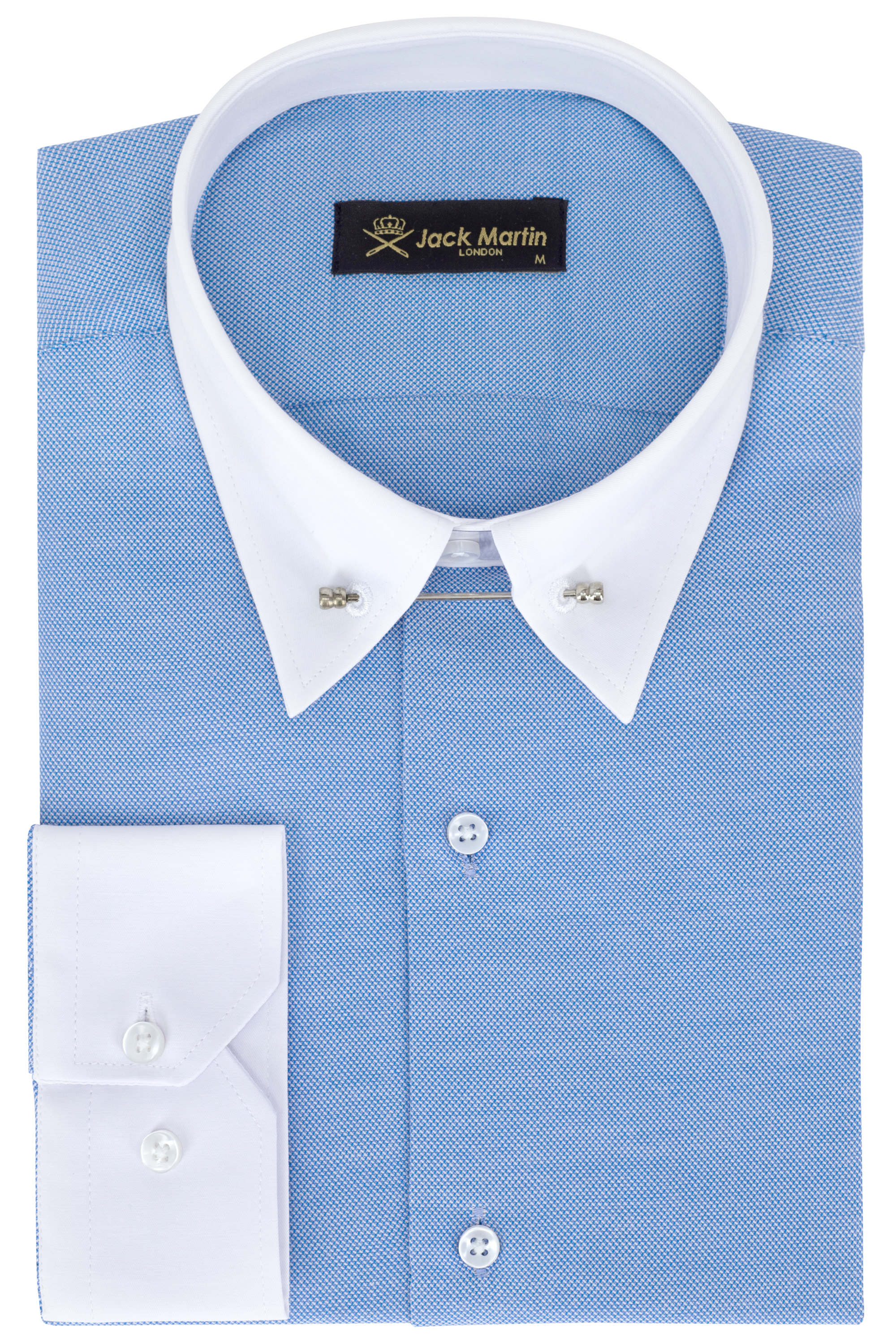 ADAM - Royal Blue Oxford Pin Collar Shirt - Jack Martin