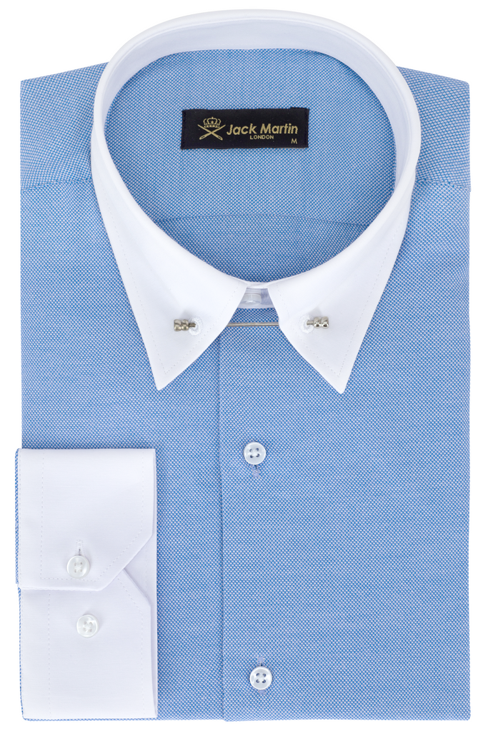 ADAM - Royal Blue Oxford Pin Collar Shirt - Jack Martin
