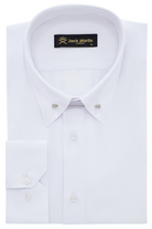 LUKE - White Subtle Stripe Pin Collar Shirt - Jack Martin