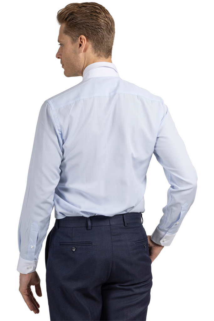 ADAM - Blue Oxford Pin Collar Shirt - Jack Martin