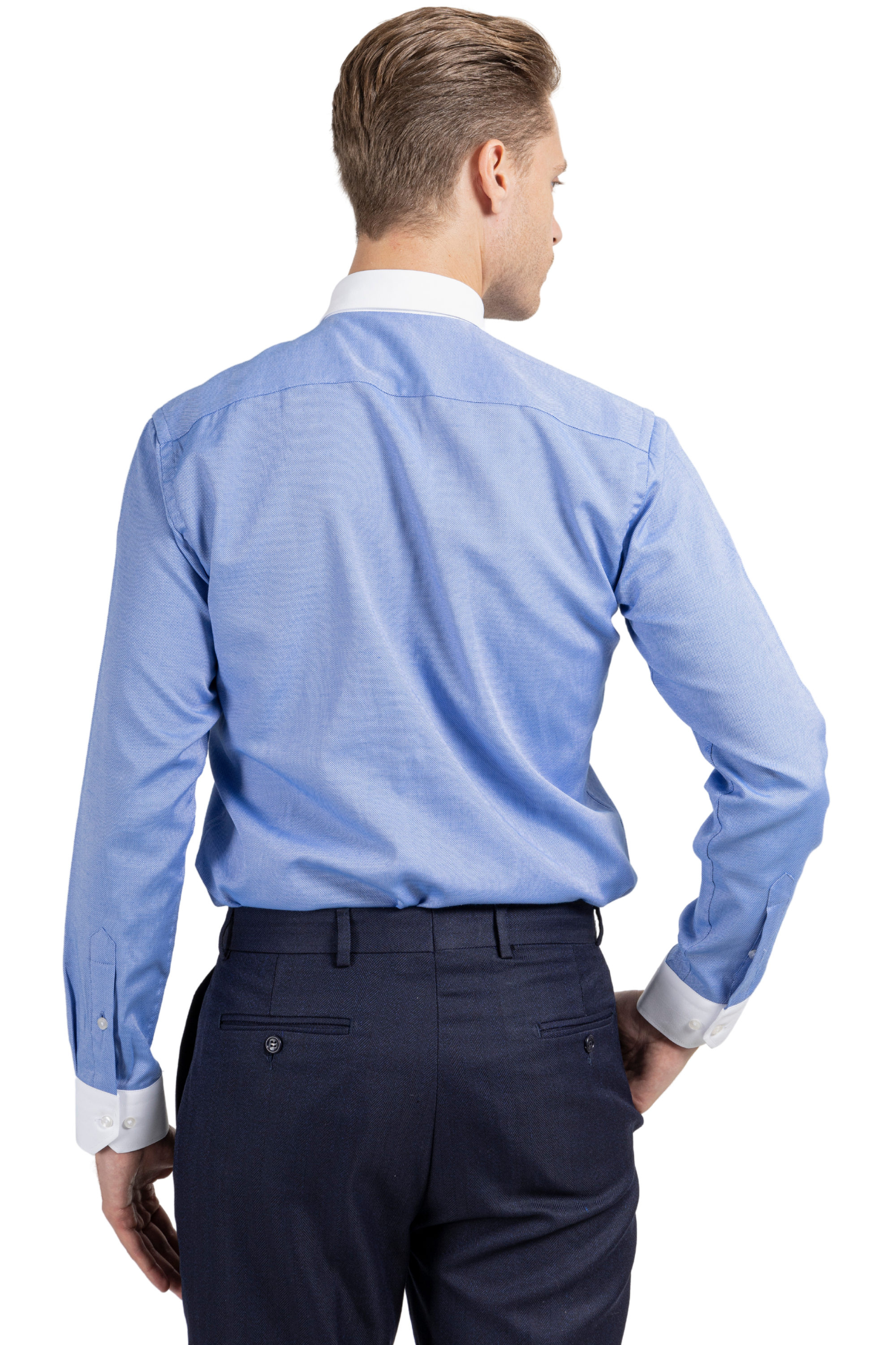 ADAM - Royal Blue Oxford Pin Collar Shirt - Jack Martin