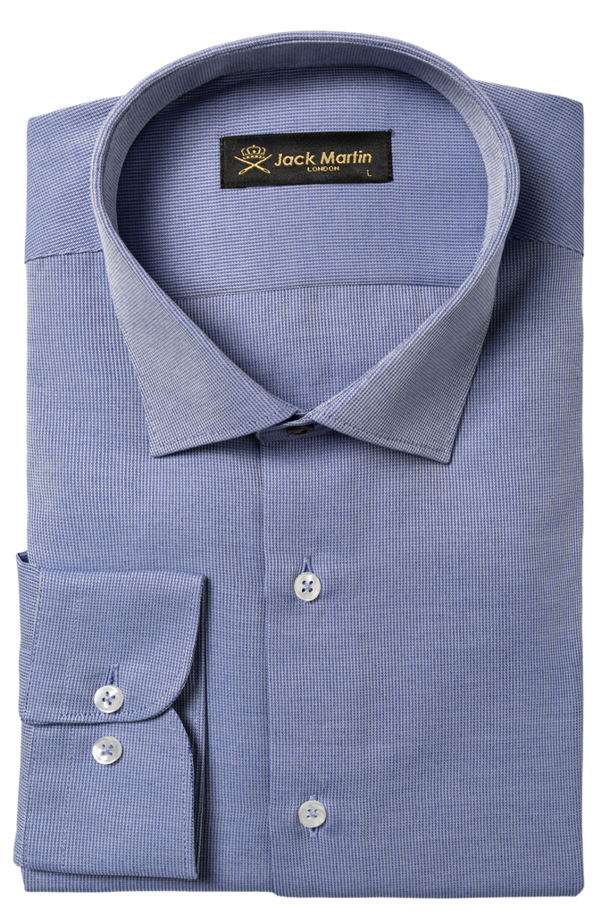 GEORGE - Royal Blue Textured Slim Fit Shirt - Jack Martin
