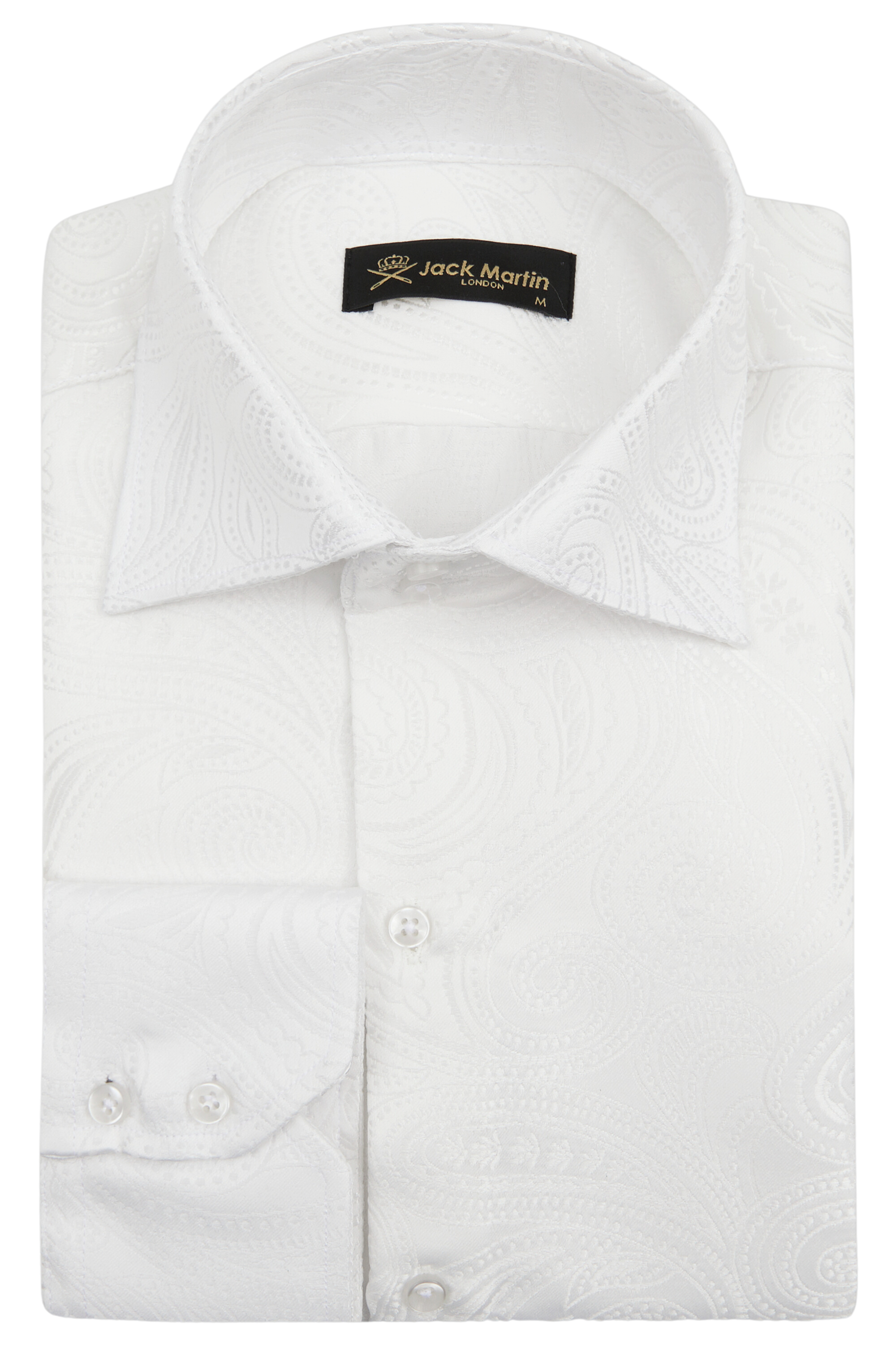 PAISLEY - White Smart Shirt with High Collar - Jack Martin
