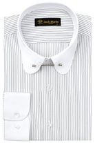 TOMMY - Black & White Pinstripe Pin Collar Shirt - Jack Martin