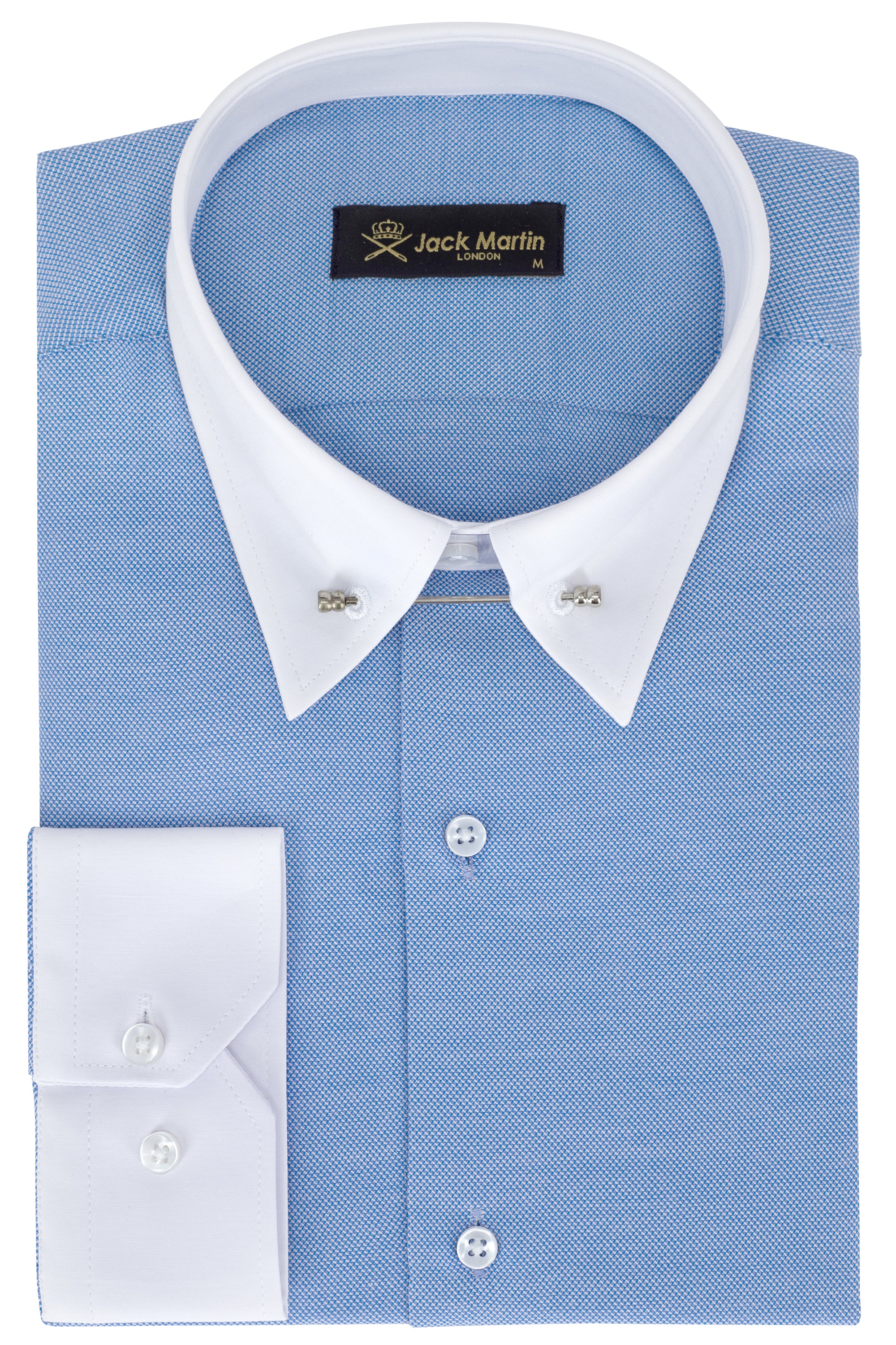 ADAM Royal Blue Oxford Pin Collar Shirt