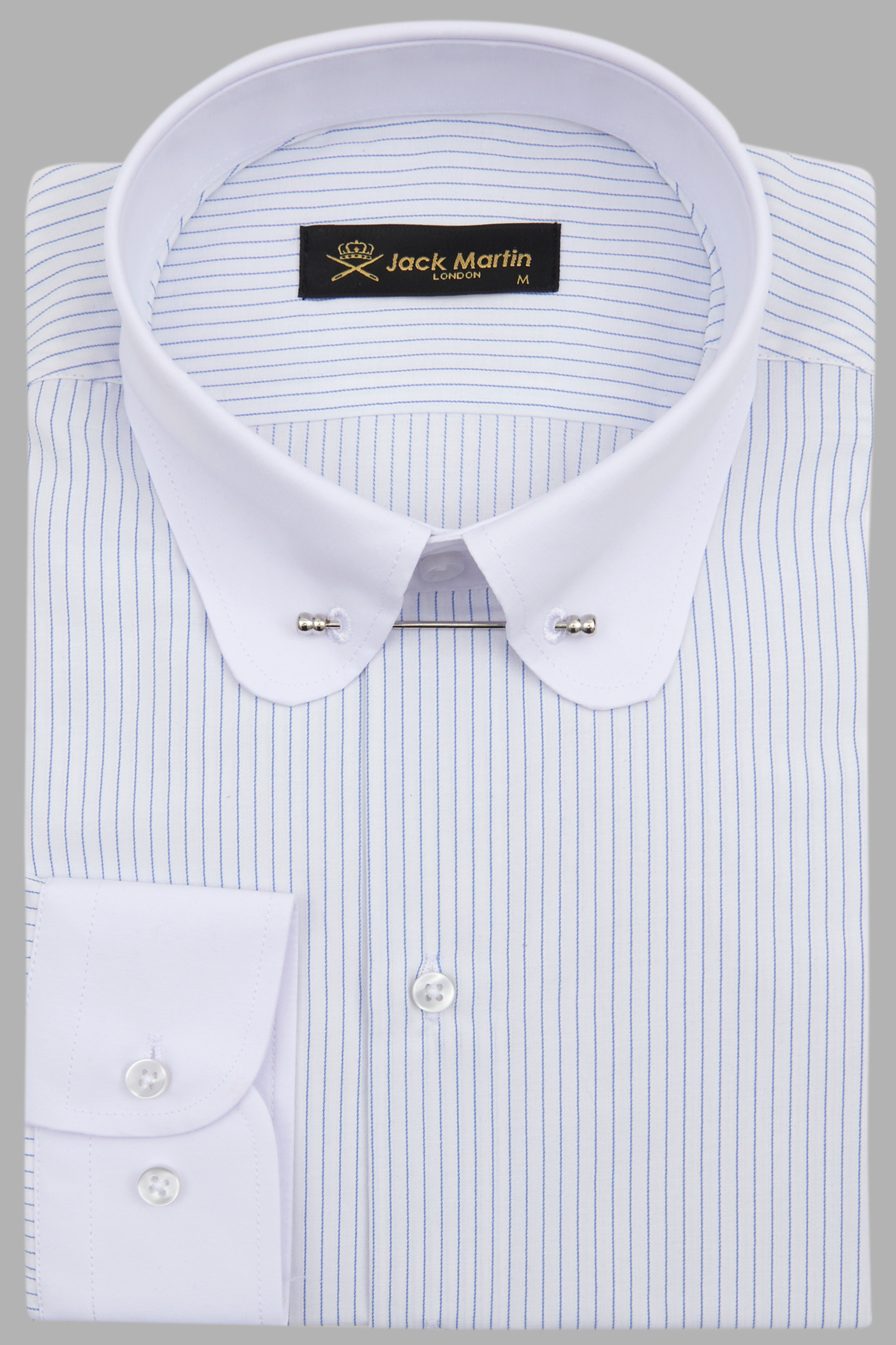 TOMMY Blue White Stripe Pin Collar Shirt Jack Martin Jack