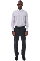 TOMMY - Black & White Pinstripe Pin Collar Shirt - Jack Martin