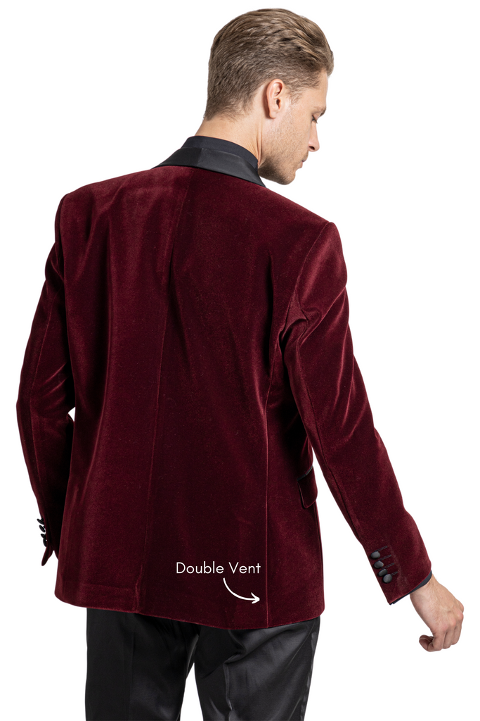 GABRIEL - Wine Burgundy Velvet 3 Piece Suit & Tuxedo - Jack Martin