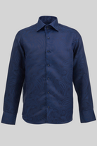 PAISLEY - Midnight Blue Smart Shirt with High Collar - Jack Martin