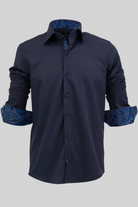 ELIAS - Navy Casual Shirt with Contrast Detail - Jack Martin