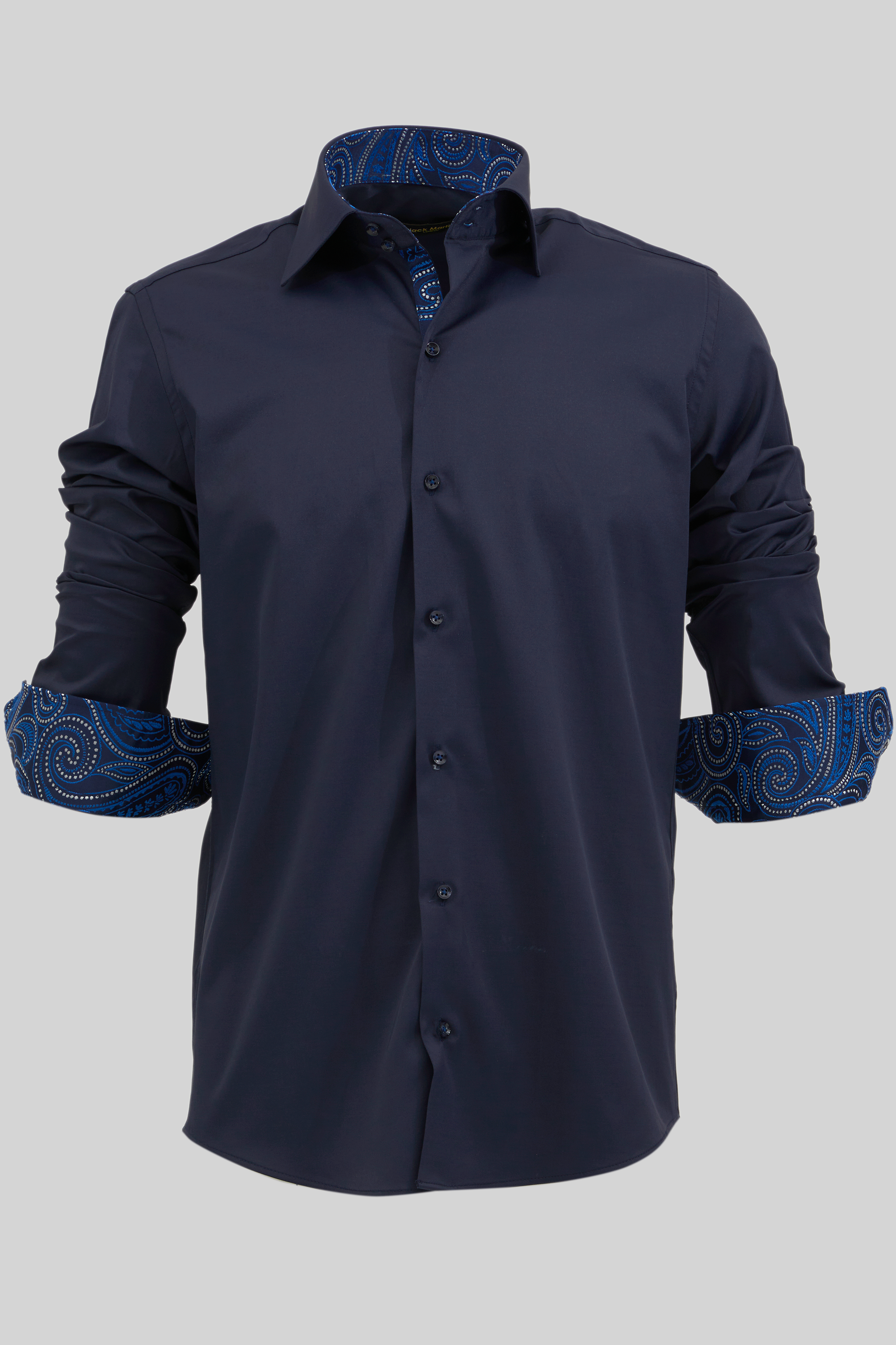 ELIAS - Navy Casual Shirt with Contrast Detail - Jack Martin