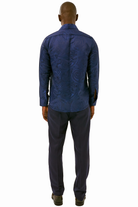 PAISLEY - Midnight Blue Smart Shirt with High Collar - Jack Martin
