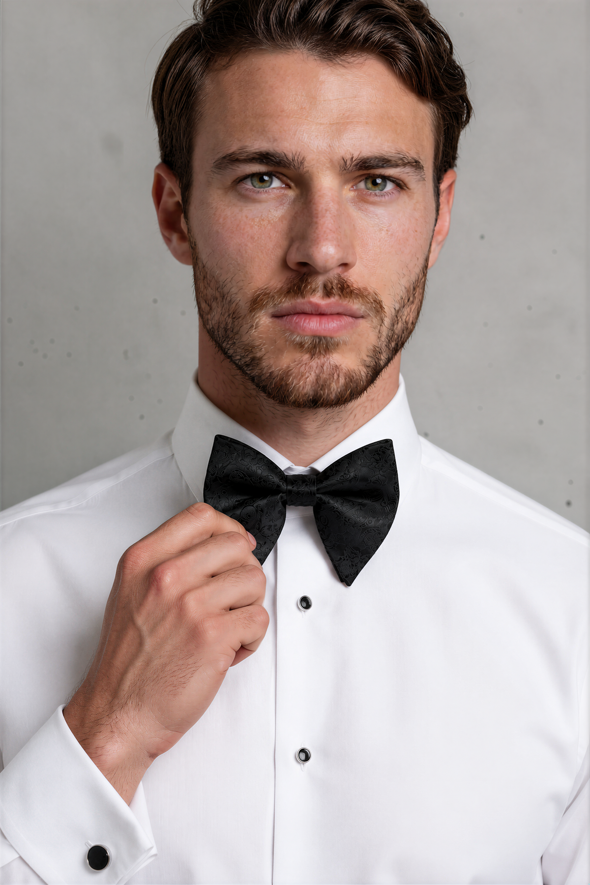 Black Paisley Butterfly Bow Tie & Pocket Square Set - Jack Martin