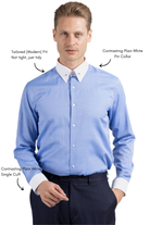 ADAM - Royal Blue Oxford Pin Collar Shirt - Jack Martin