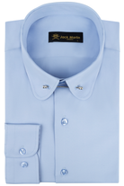 TOMMY - Blue Penny Collar Shirt with Collar Bar - Jack Martin