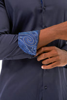 ELIAS - Navy Casual Shirt with Contrast Detail - Jack Martin