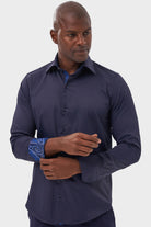 ELIAS - Navy Casual Shirt with Contrast Detail - Jack Martin