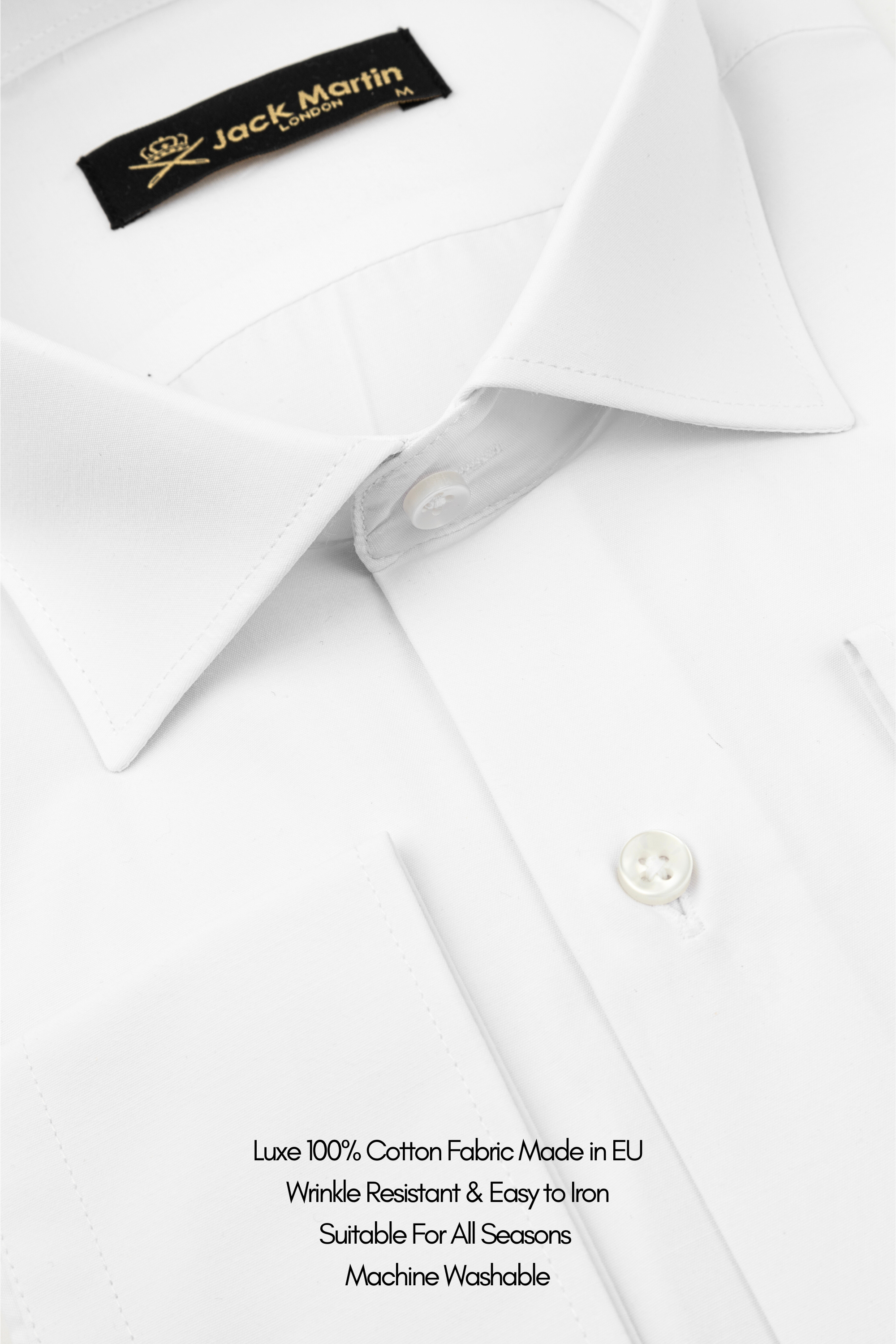 GEORGE - White Formal Slim Fit Shirt with Cufflinks - Jack Martin