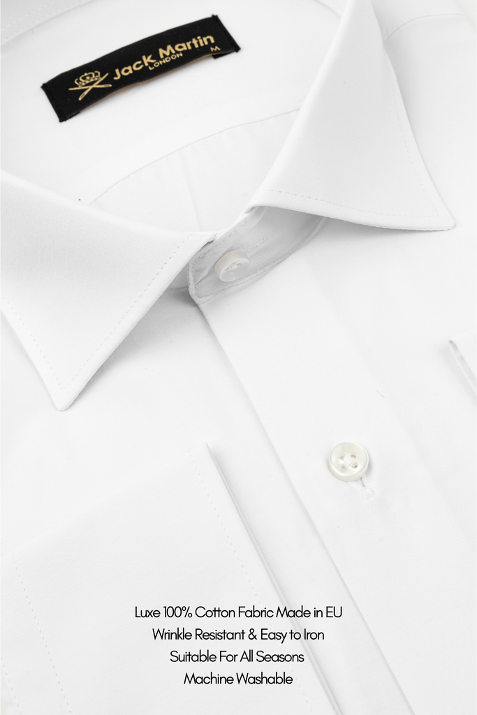 GEORGE - White Formal Slim Fit Shirt with Cufflinks - Jack Martin