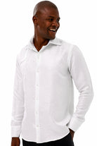 PAISLEY - White Smart Shirt with High Collar - Jack Martin