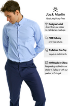 TOMMY - Blue Penny Collar Shirt with Collar Bar - Jack Martin