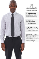 TOMMY - Black & White Pinstripe Pin Collar Shirt - Jack Martin