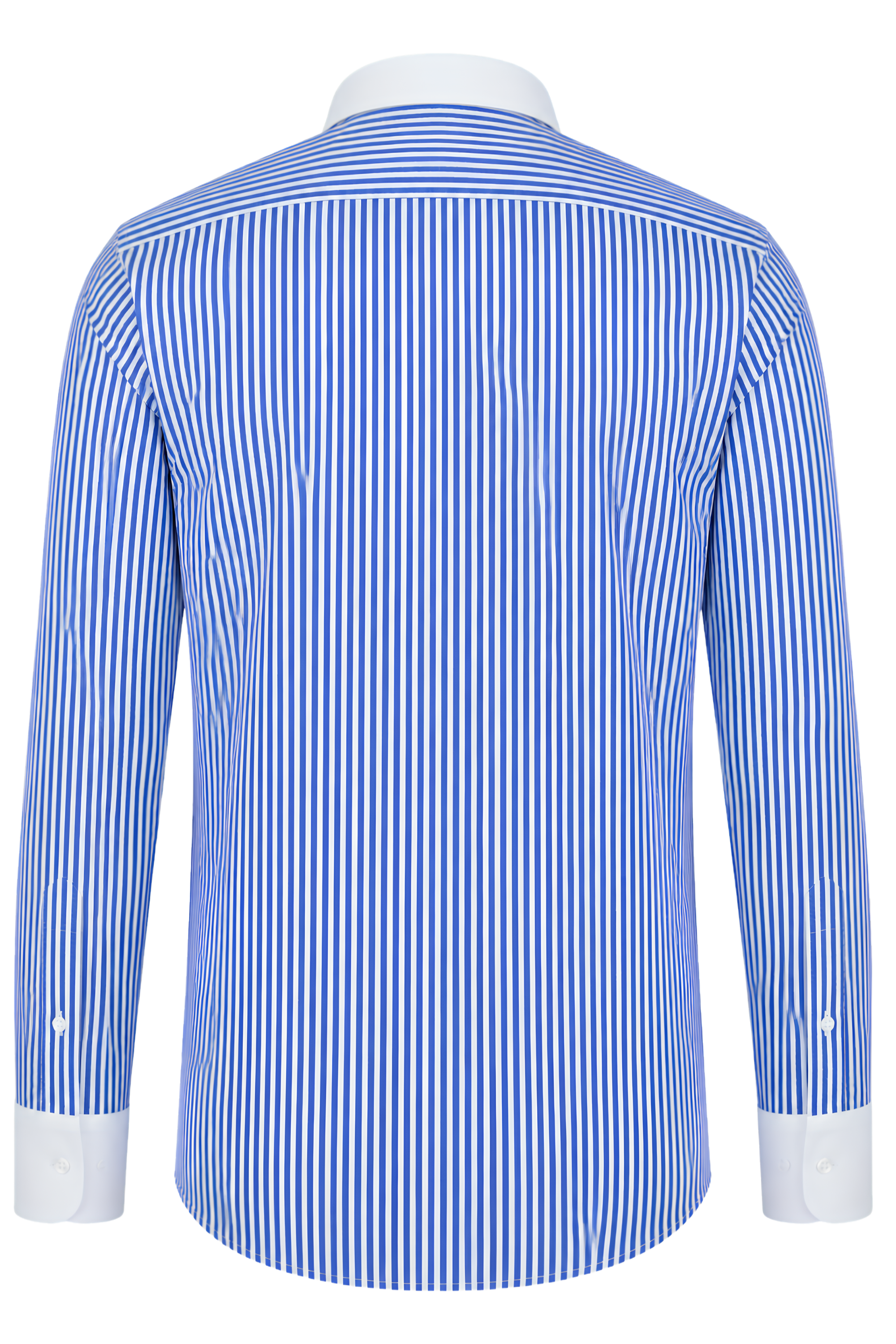 THOMAS - Royal Blue Striped Penny Collar Shirt - Jack Martin