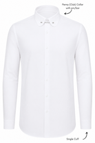 TOMMY - White Penny Collar Shirt with Collar Bar - Jack Martin