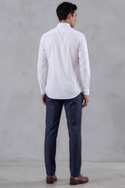 TOMMY - White Penny Collar Shirt with Collar Bar - Jack Martin