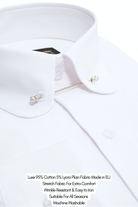 TOMMY - White Penny Collar Shirt with Collar Bar - Jack Martin