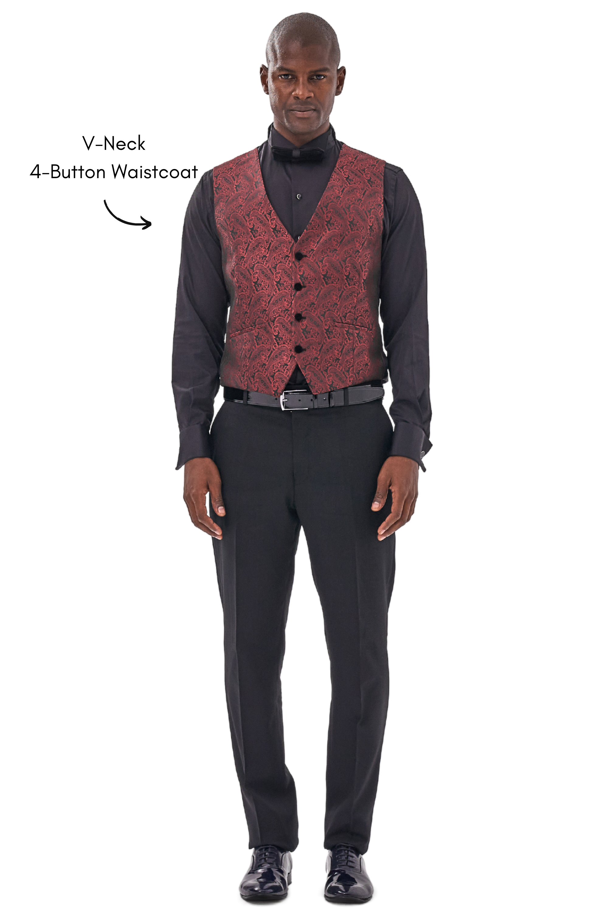 Paisley Red Waistcoat Black Suit PAISLEY Red Velvet Dinner Tuxedo