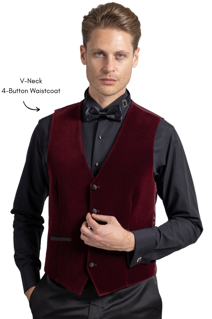 GABRIEL - Wine Burgundy Velvet 3 Piece Suit & Tuxedo - Jack Martin