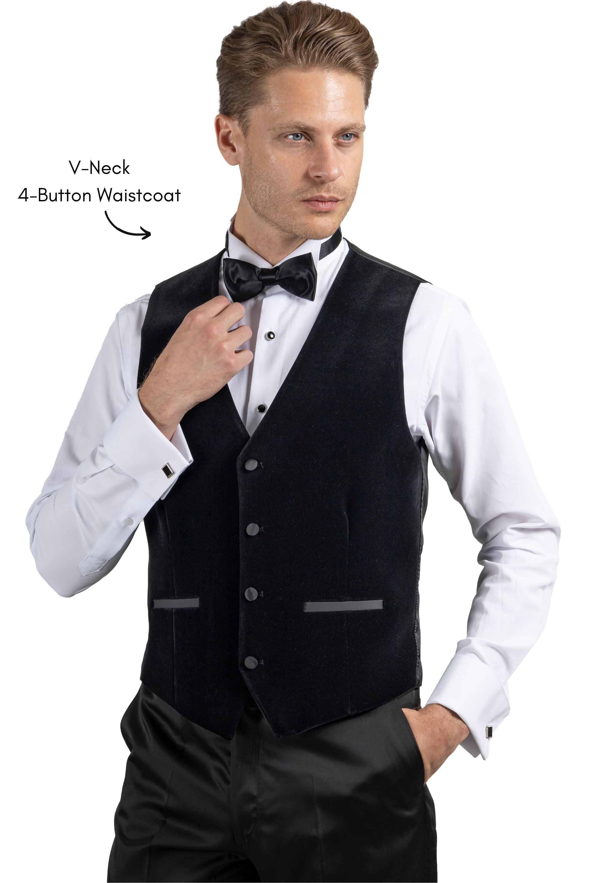 GABRIEL Black Velvet Dinner Tuxedo Jacket - Main Image