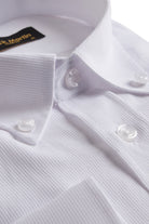 LIAM - White Dobby Stripe Button Down Casual Shirt - Jack Martin