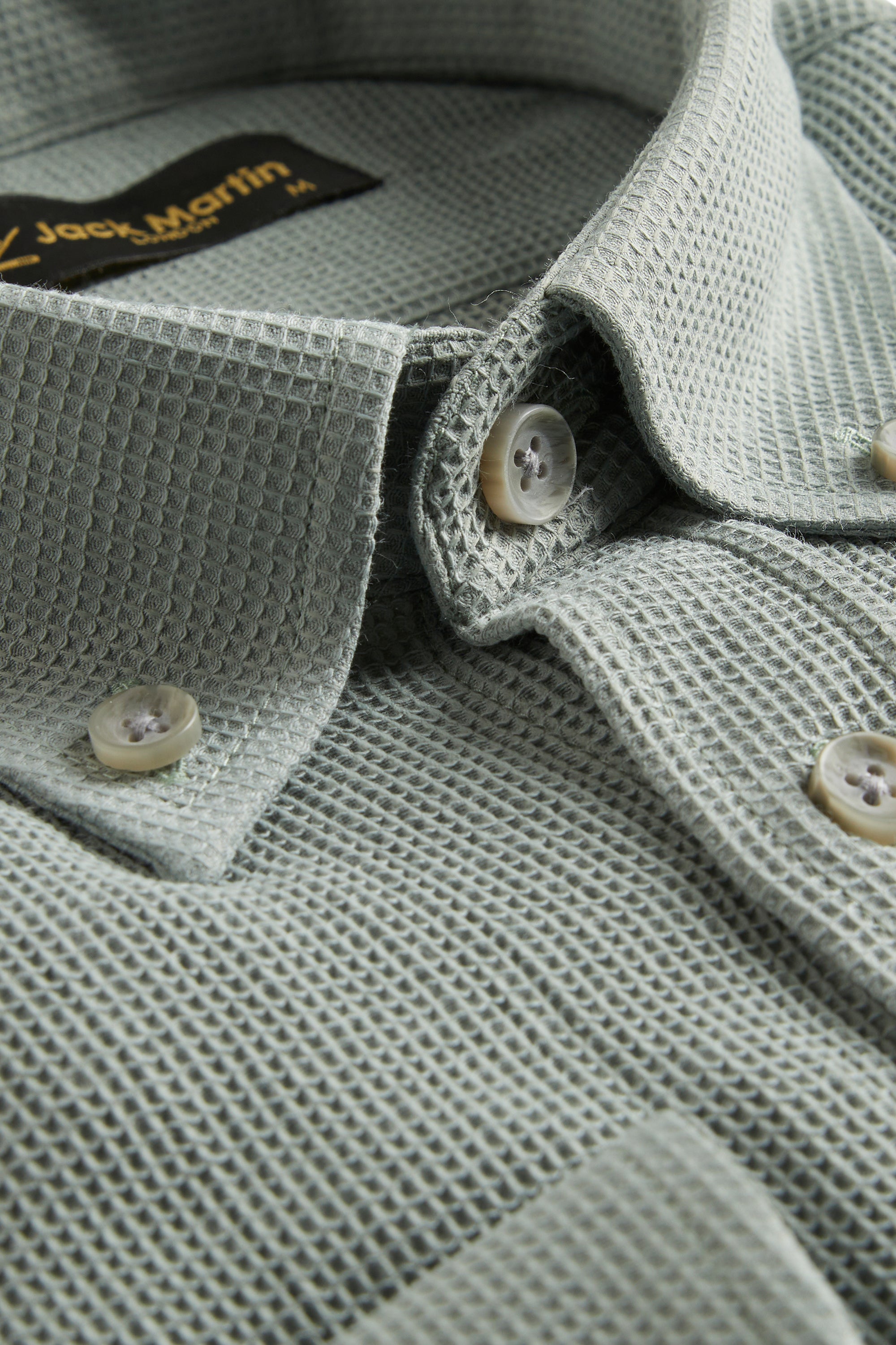 NOAH - Mint Waffle Button Down Casual Shirt - Jack Martin