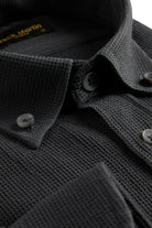 NOAH - Black Waffle Button Down Casual Shirt - Jack Martin