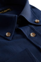 LIAM - Blue Dobby Stripe Button Down Casual Shirt - Jack Martin